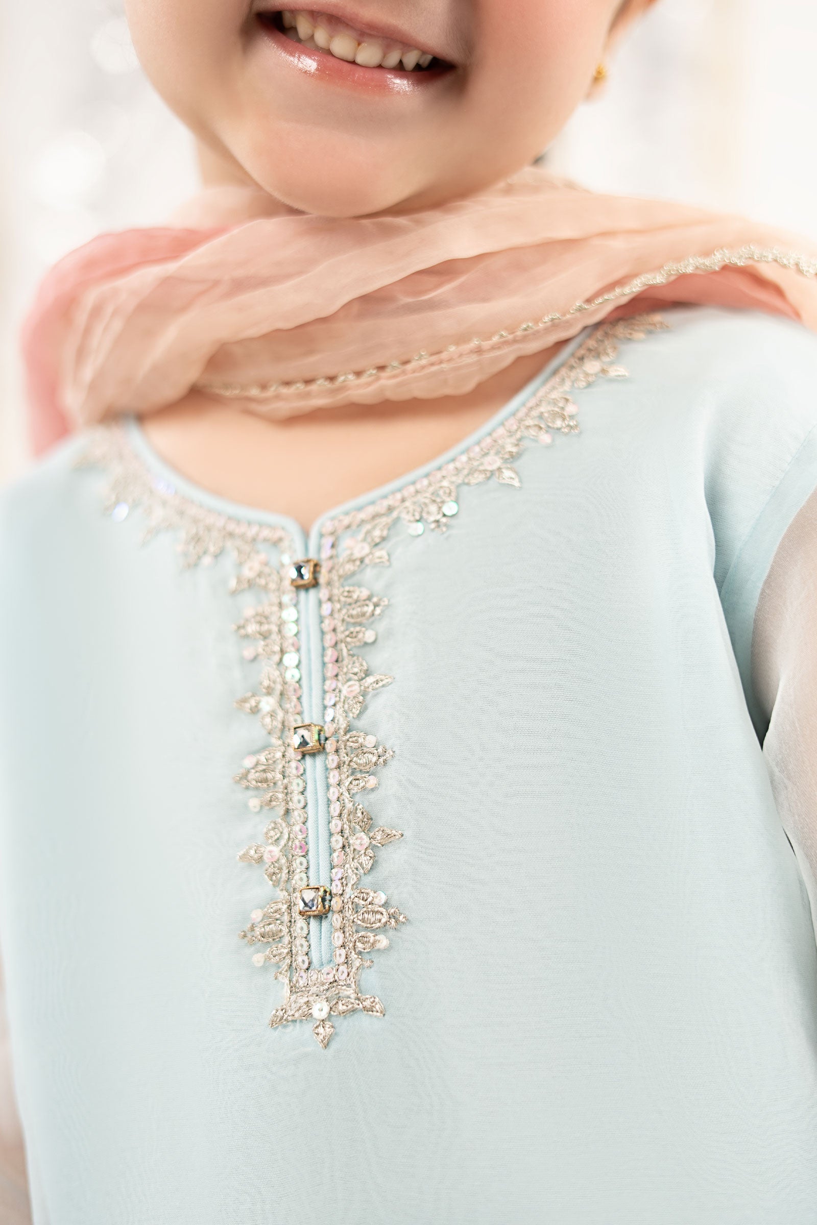 3 Piece Embroidered Organza Suit