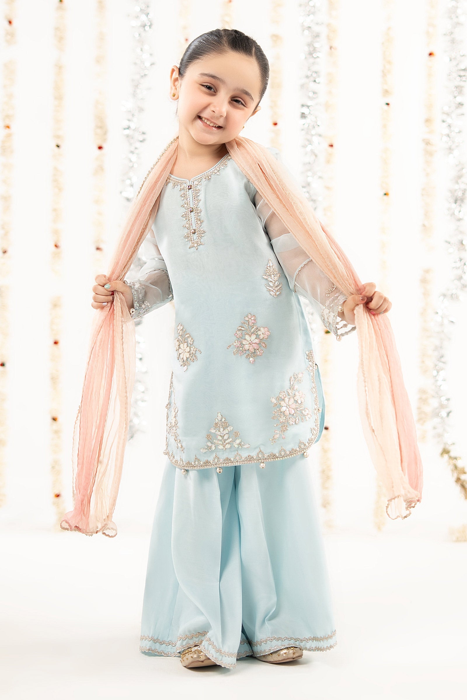 3 Piece Embroidered Organza Suit