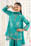 3 Piece Embroidered Raw Silk Suit