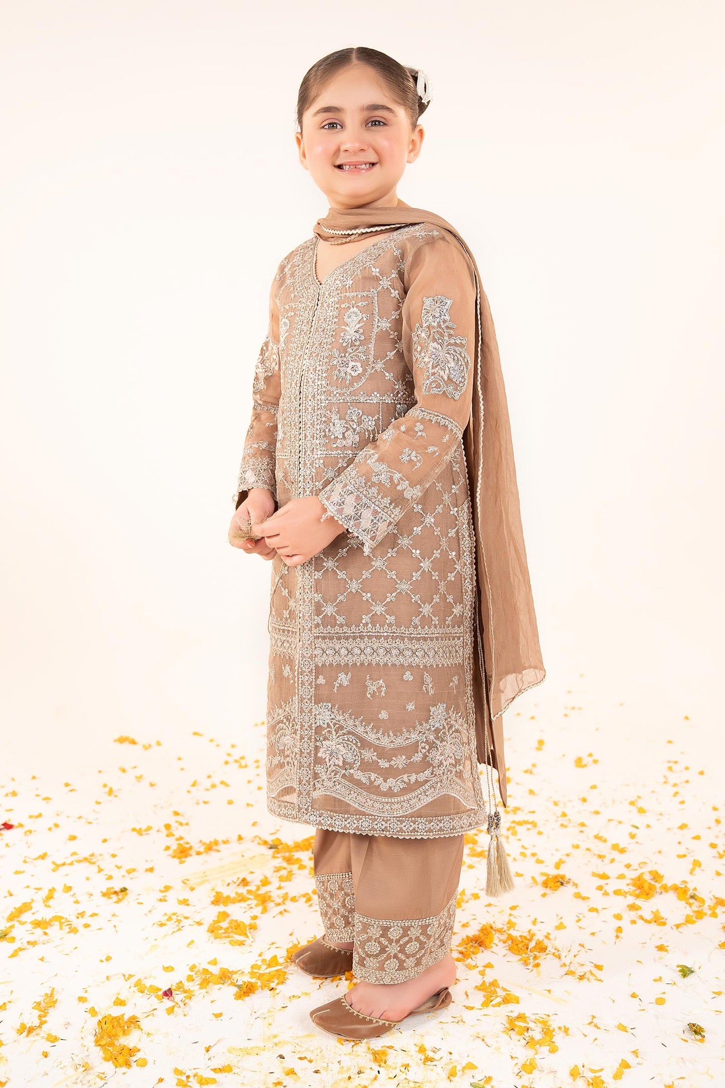 3 Piece Embroidered Organza Suit