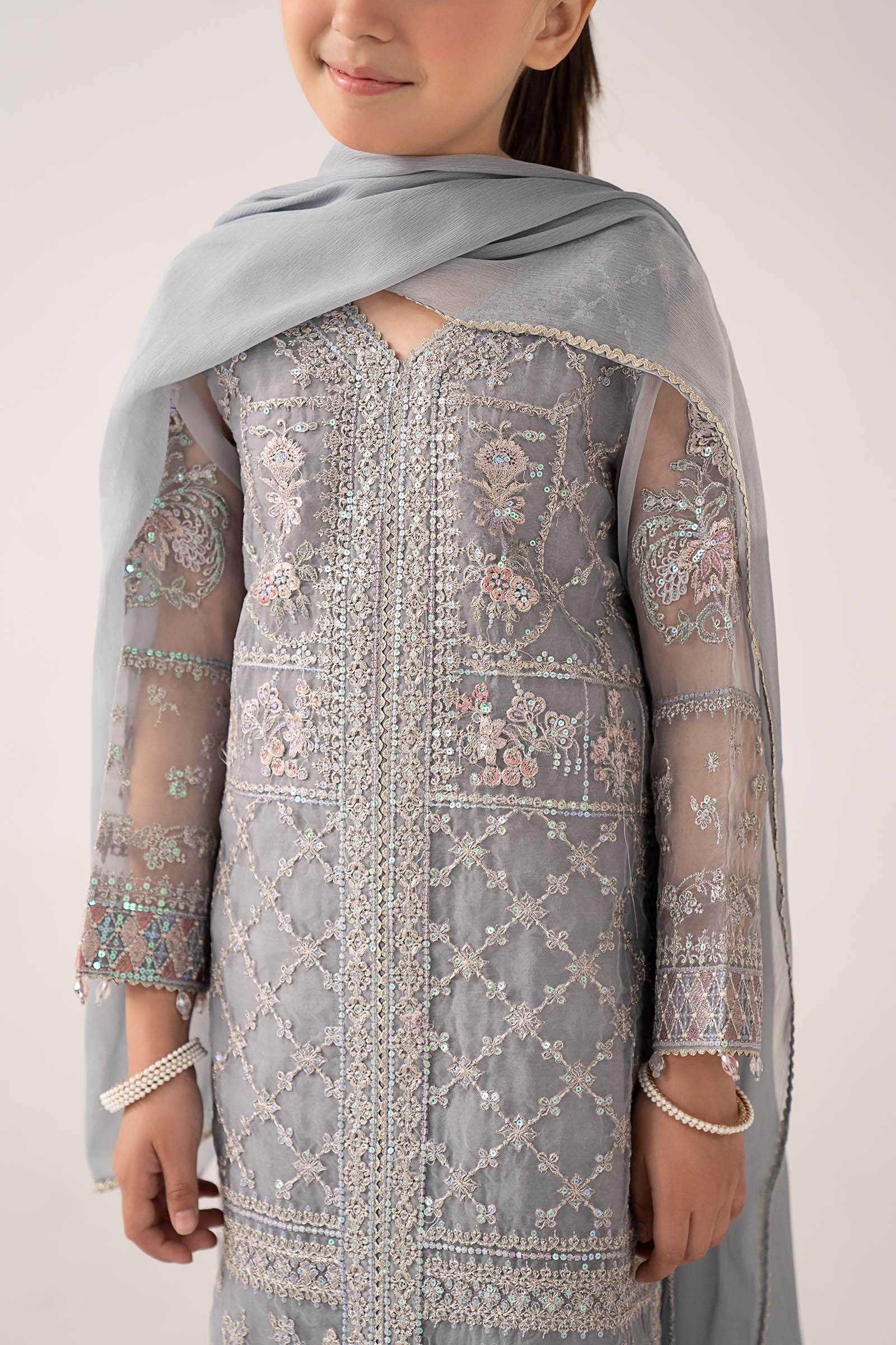 3 Piece Embroidered Organza Suit