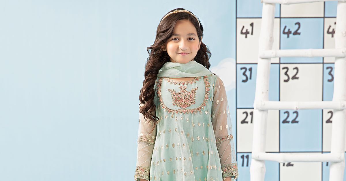 3 Piece Embroidered Organza Suit