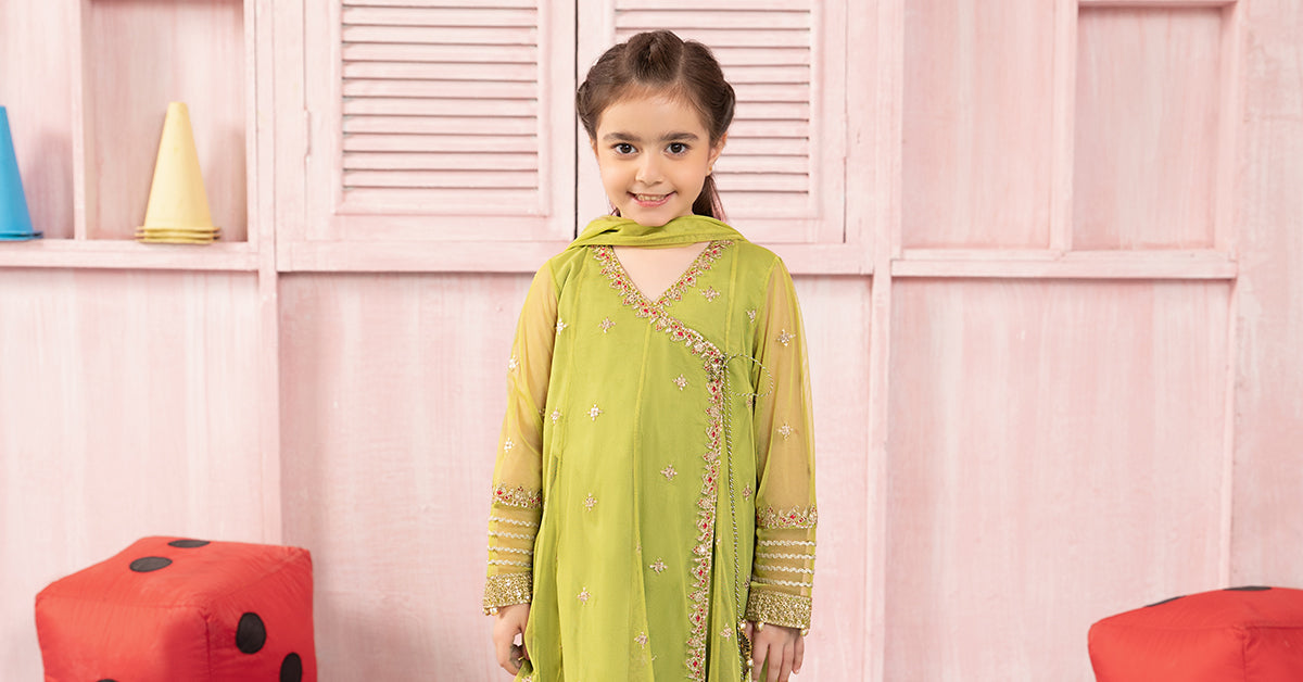 3 Piece Embroidered Net Suit