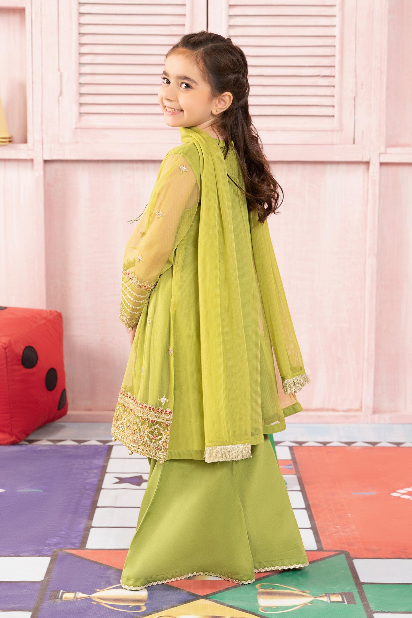 3 Piece Embroidered Net Suit