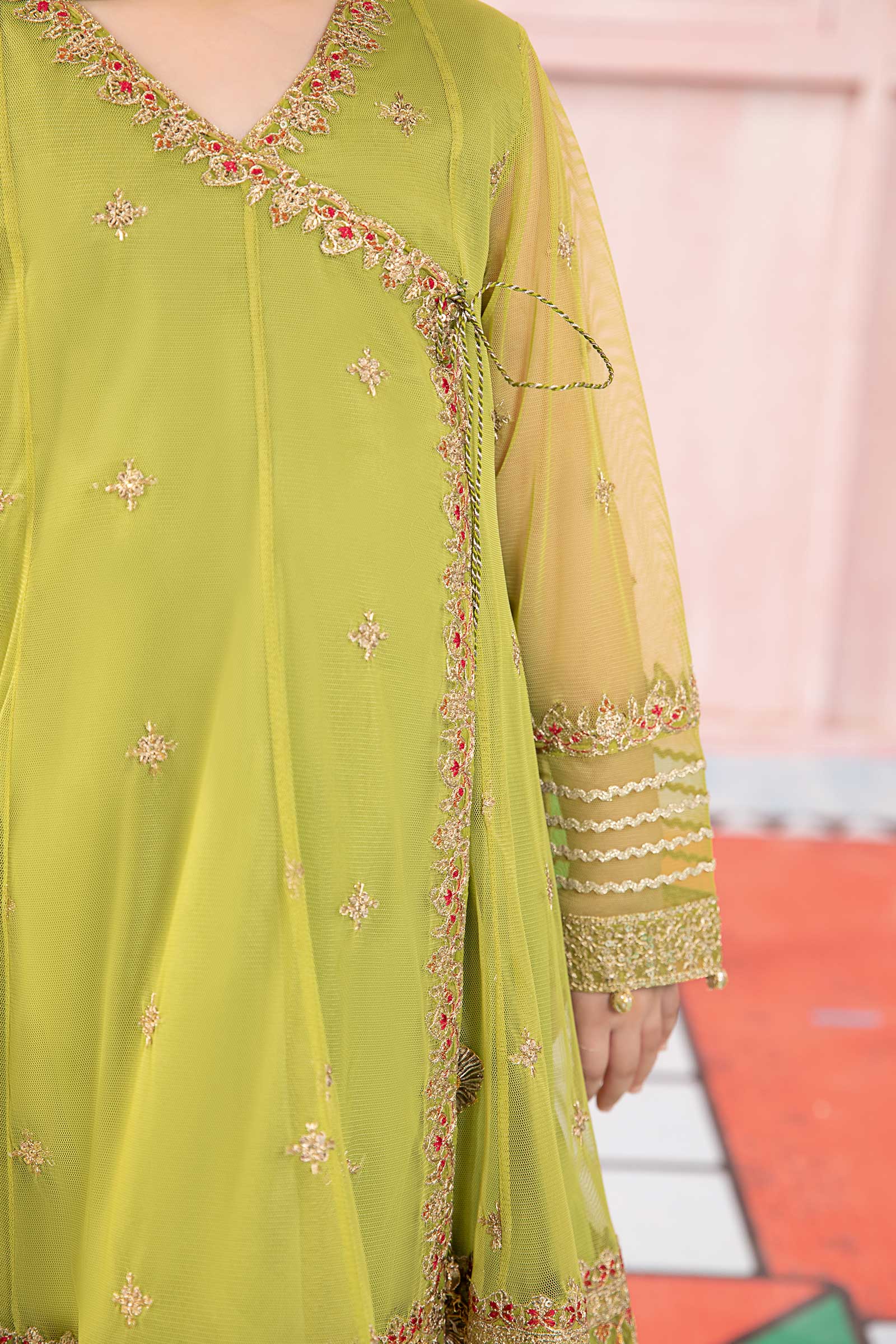 3 Piece Embroidered Net Suit