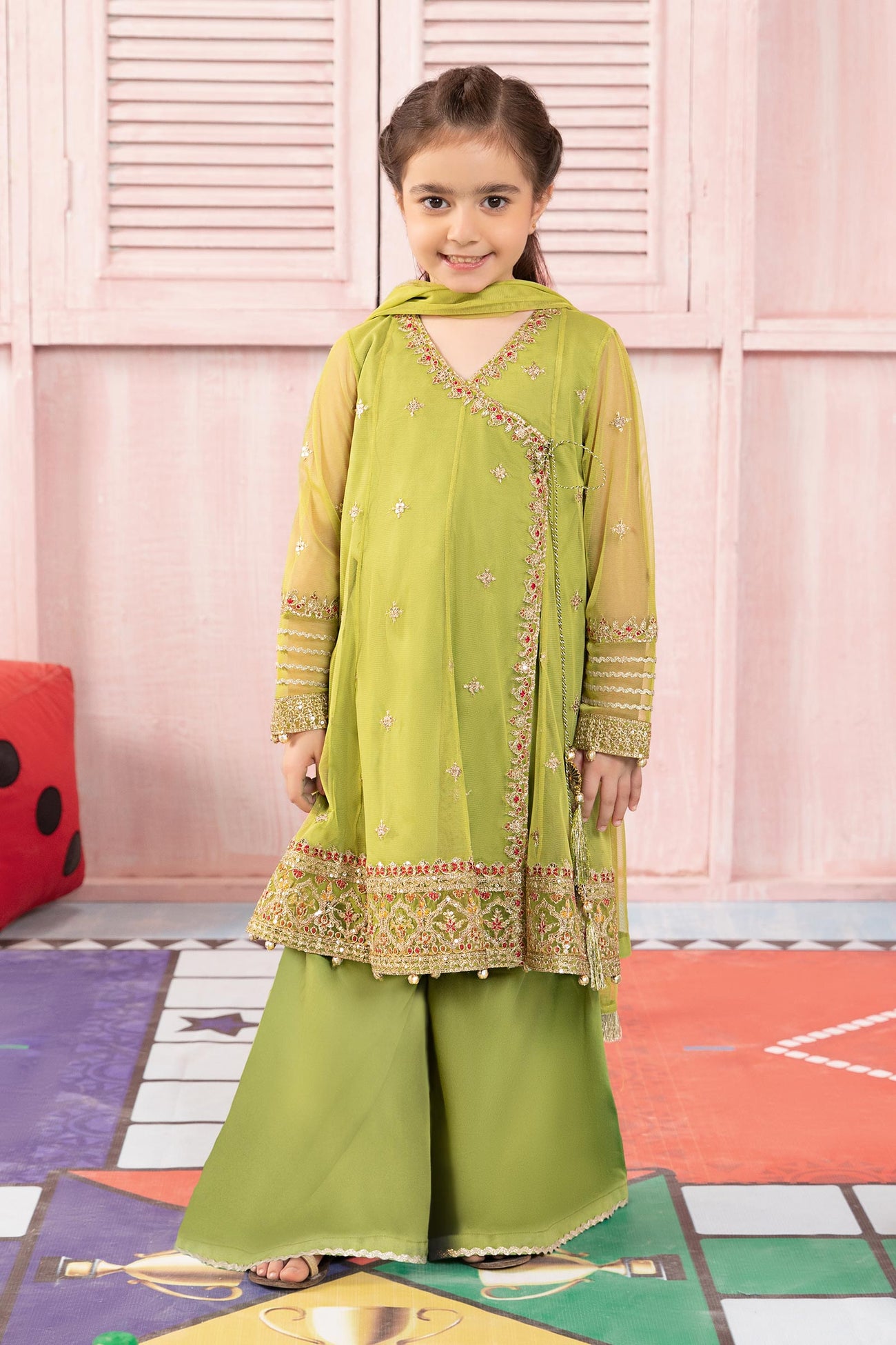 3 Piece Embroidered Net Suit
