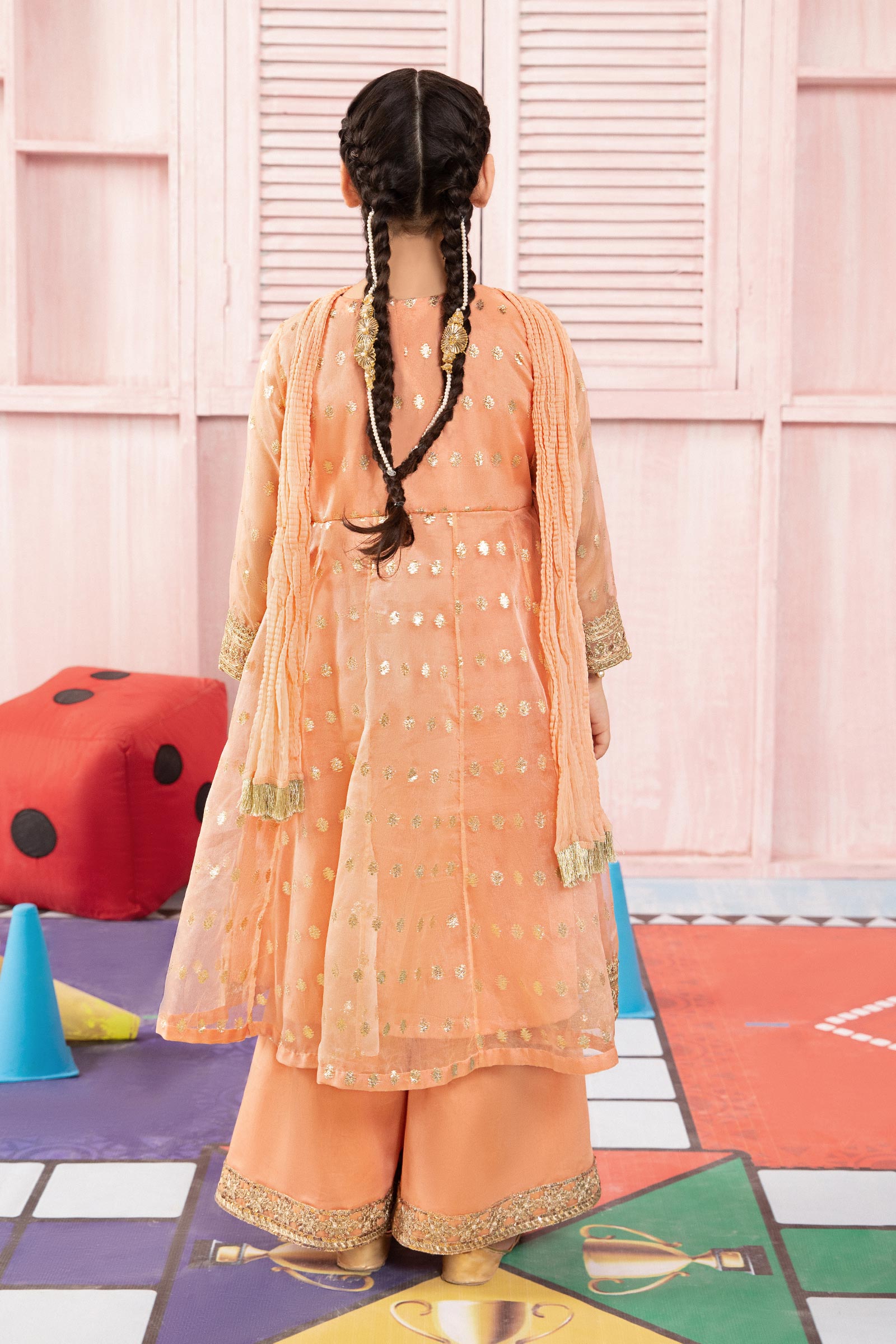 3 Piece Embroidered Organza Suit