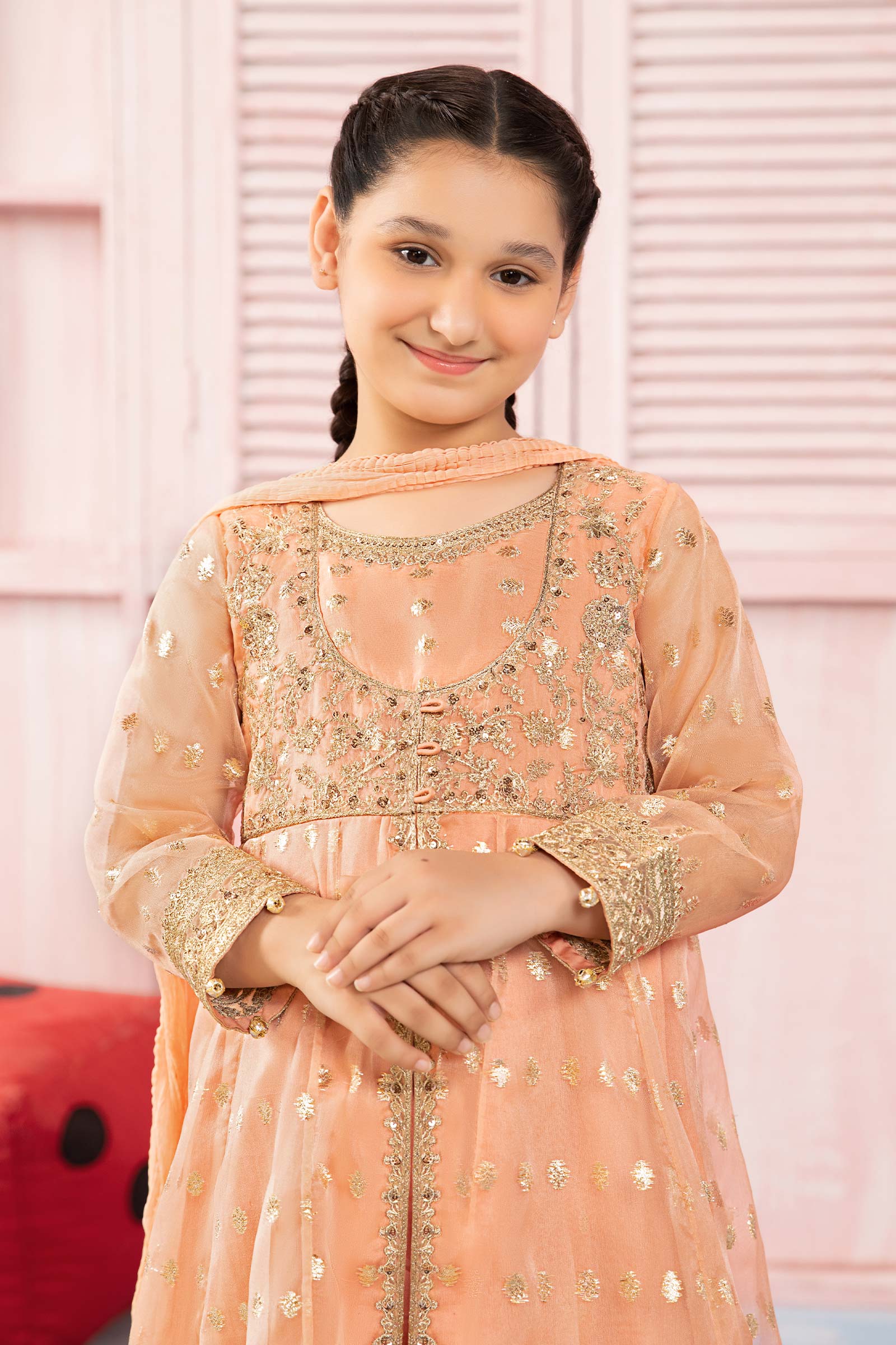 3 Piece Embroidered Organza Suit