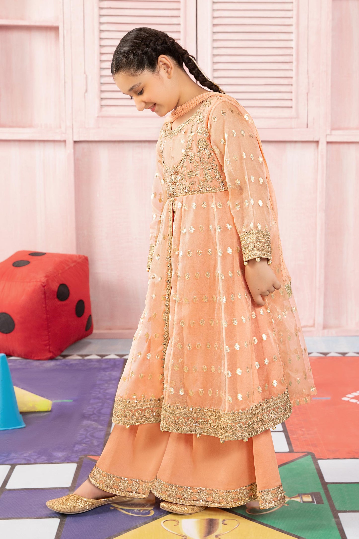 3 Piece Embroidered Organza Suit