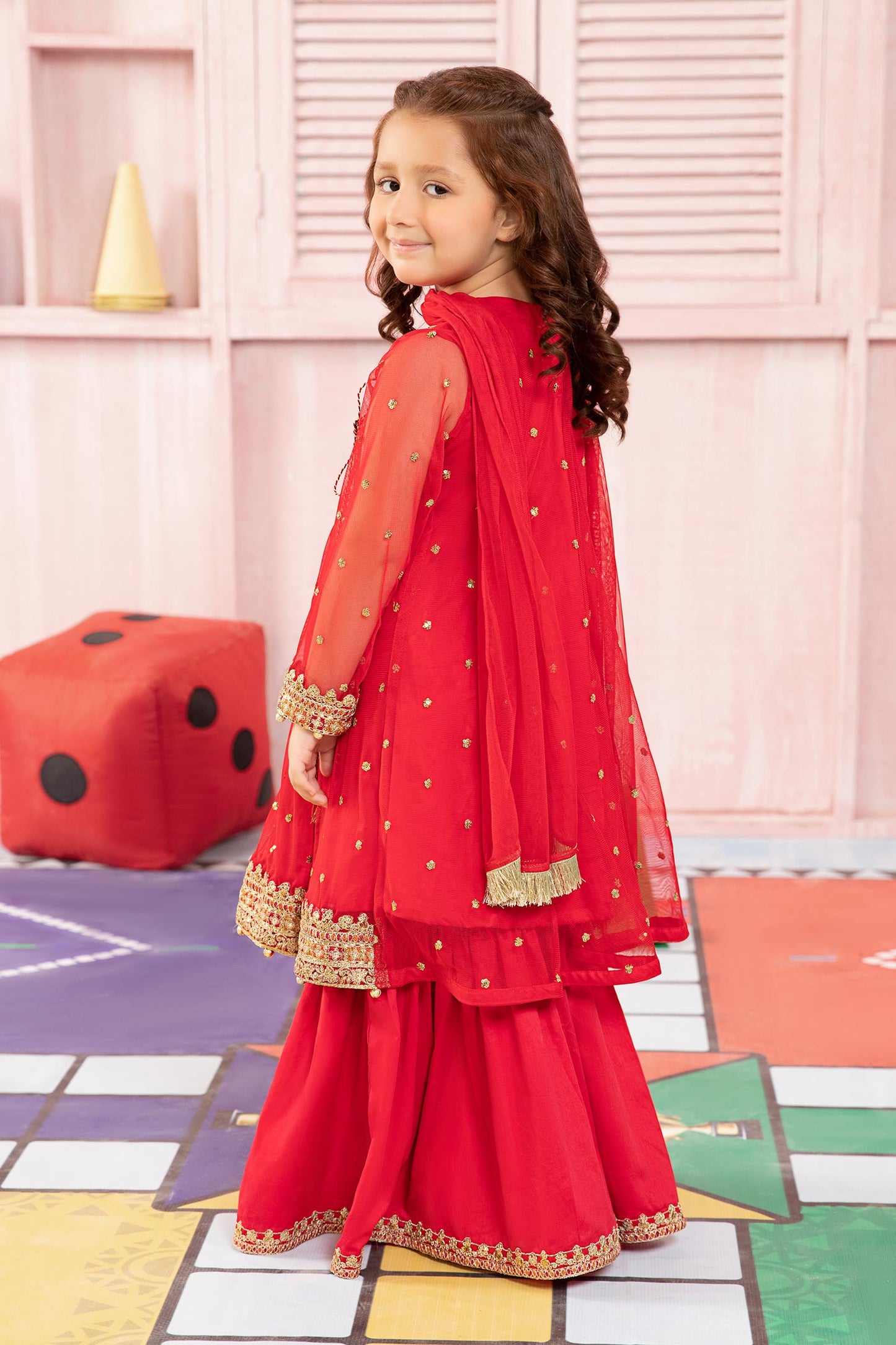 3 Piece Embroidered Net Suit