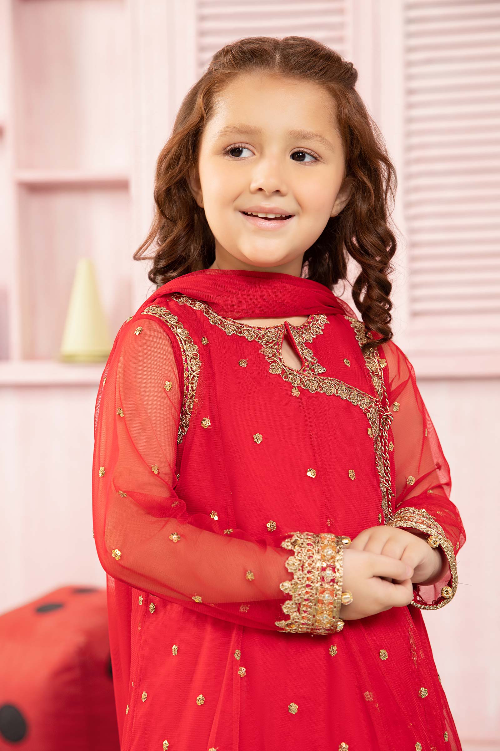 3 Piece Embroidered Net Suit