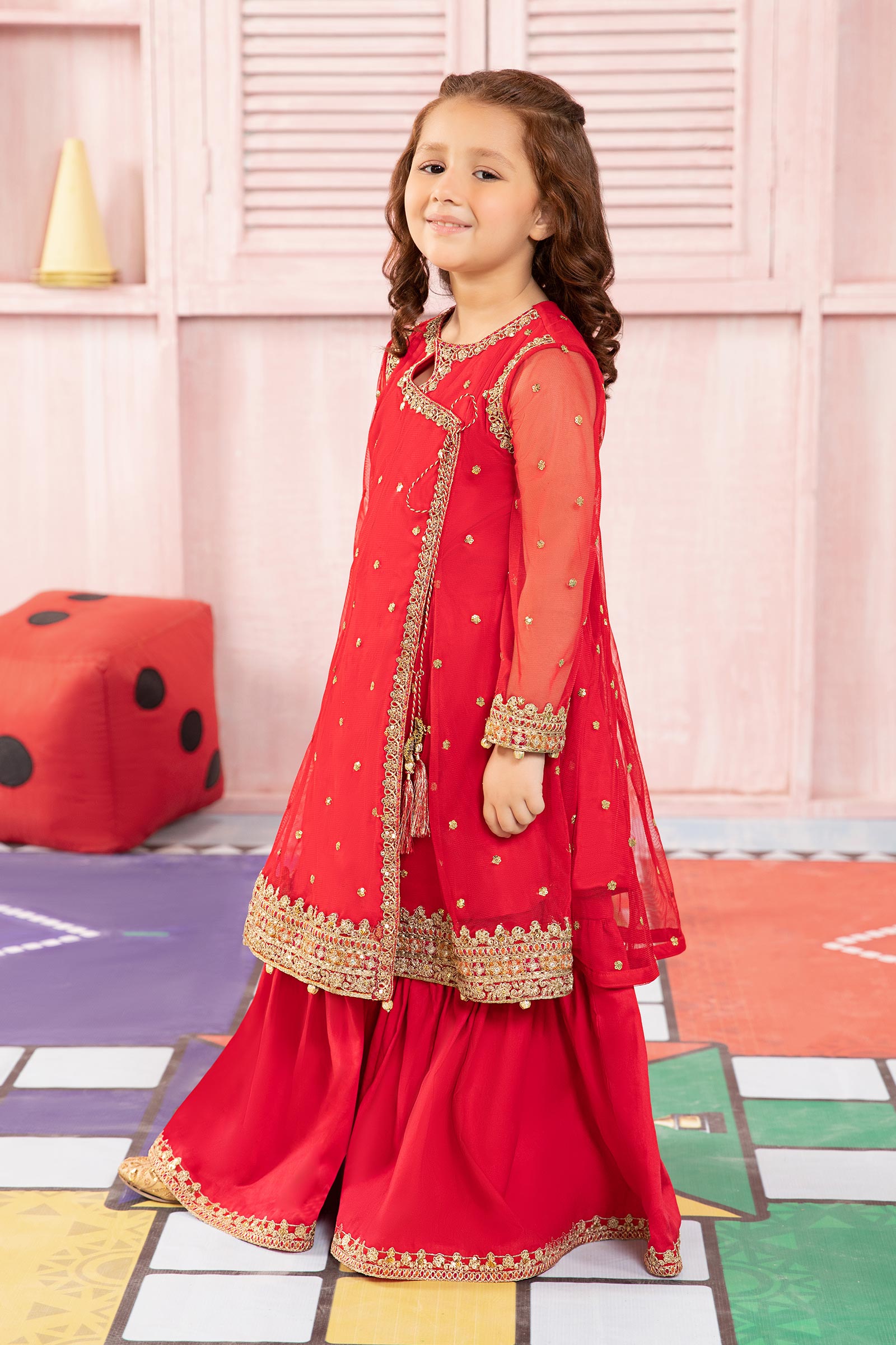 3 Piece Embroidered Net Suit