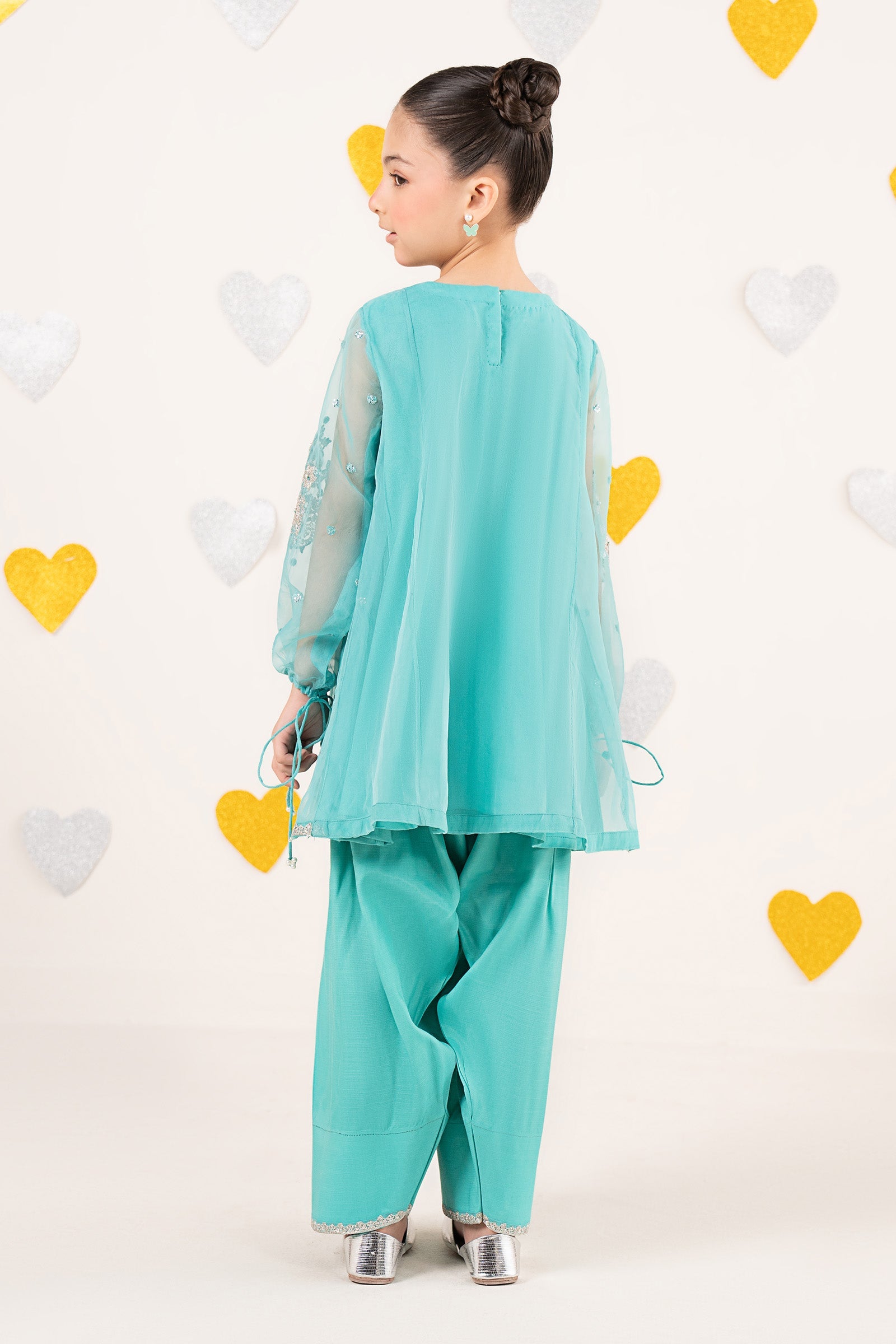 2 Piece Embroidered Organza Suit