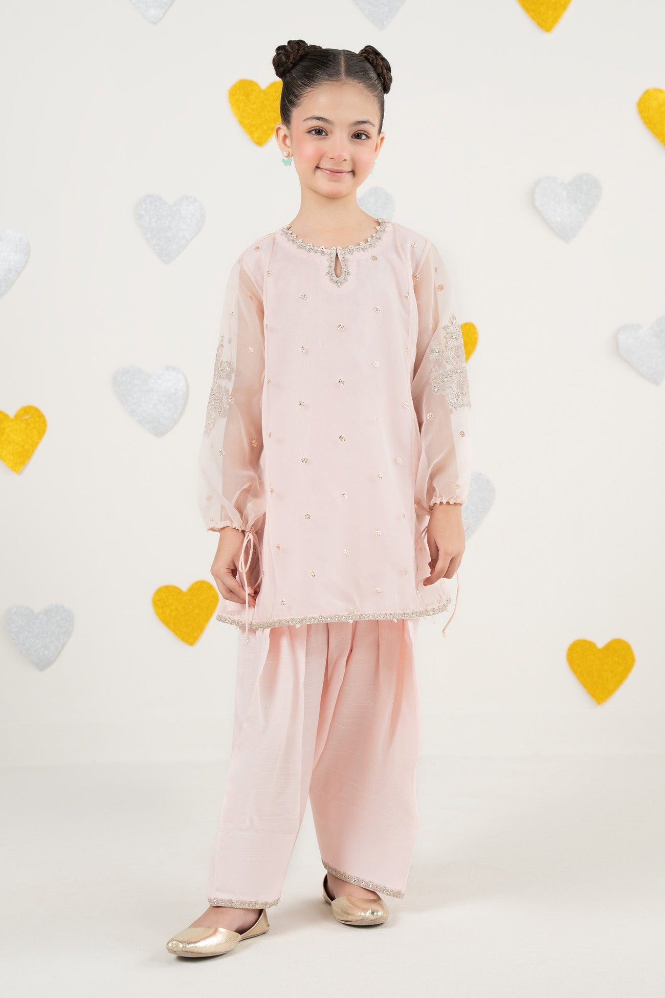 2 Piece Embroidered Organza Suit