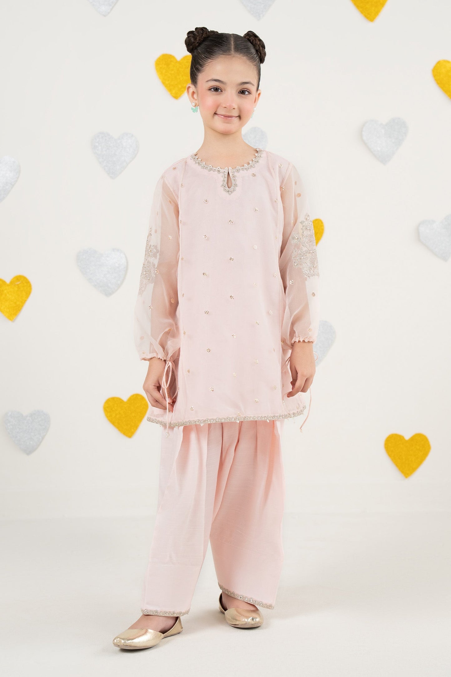 2 Piece Embroidered Organza Suit