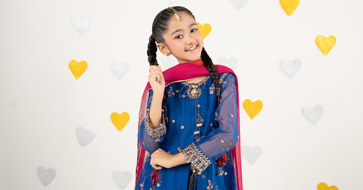 3 Piece Embroidered Organza Suit