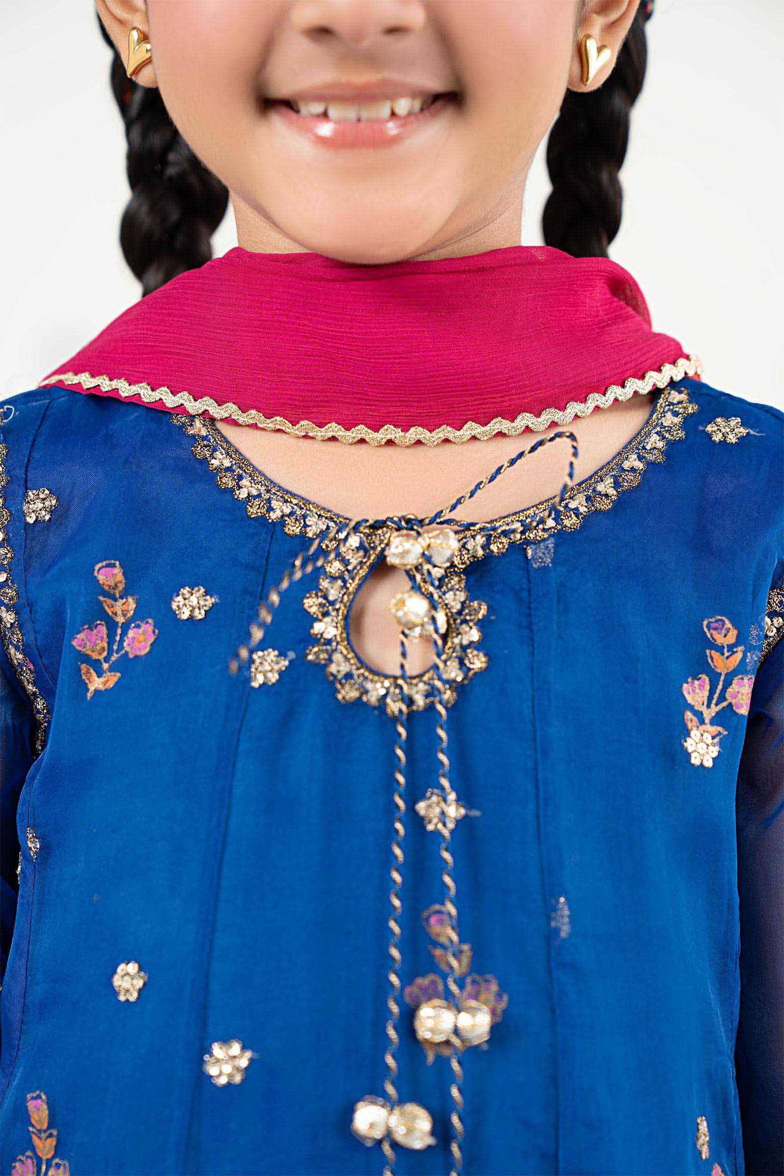 3 Piece Embroidered Organza Suit