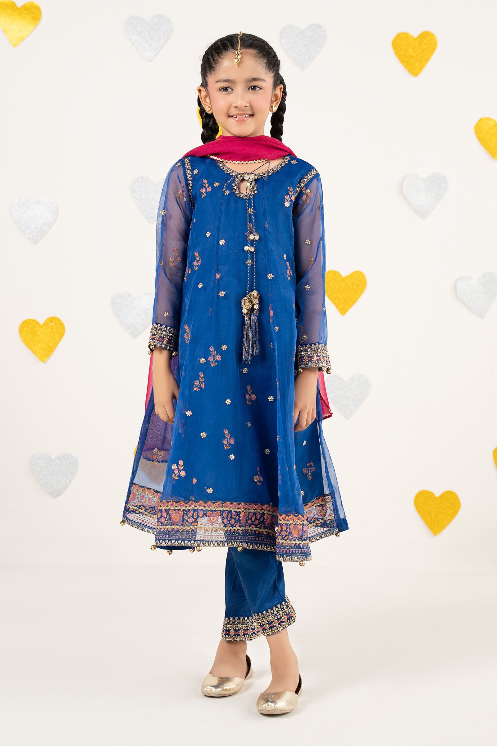 3 Piece Embroidered Organza Suit