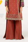 3 Piece Embroidered Raw Silk Suit