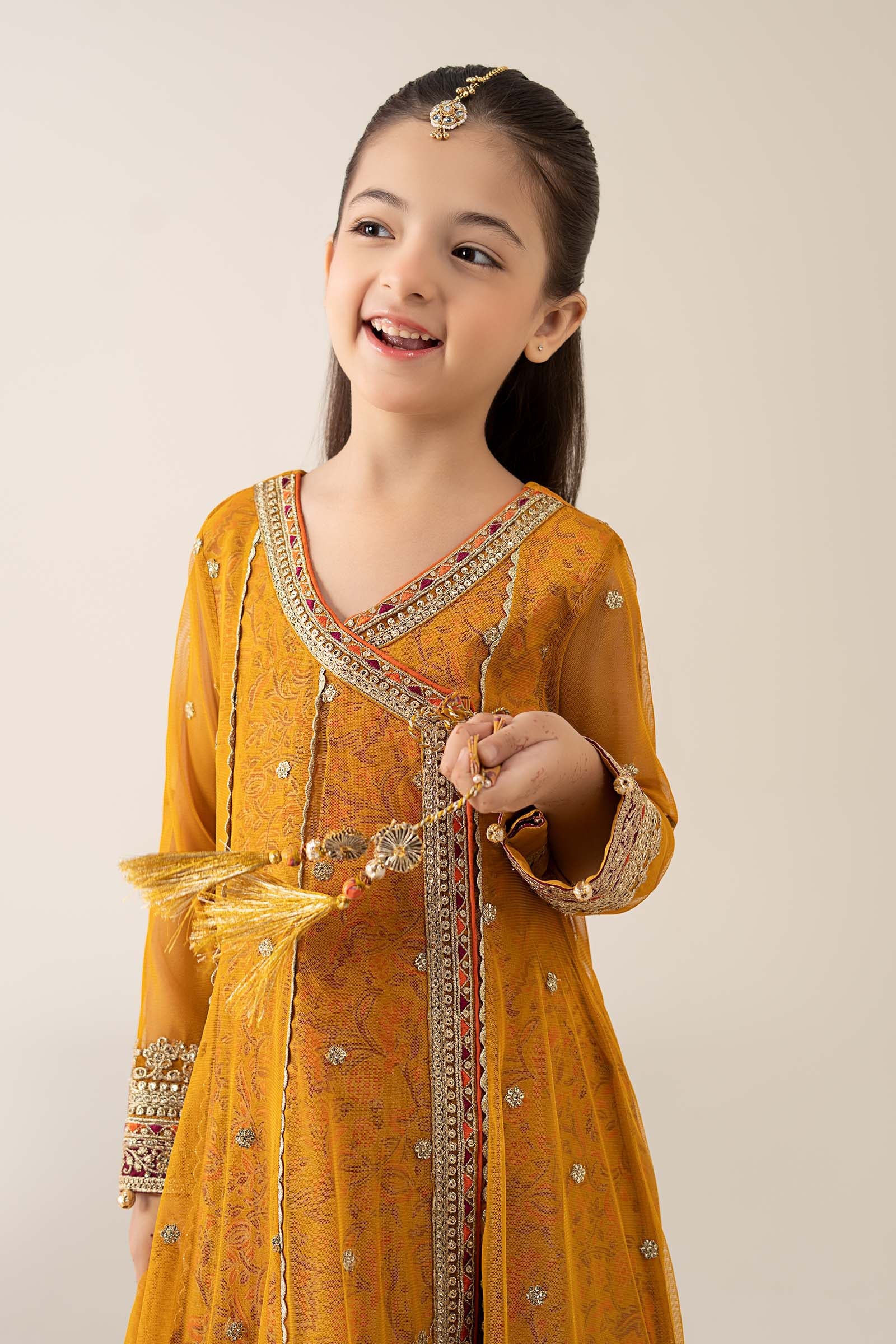 3 Piece Embroidered Poly Net Suit