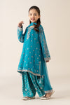 3 Piece Embroidered Poly Net Suit