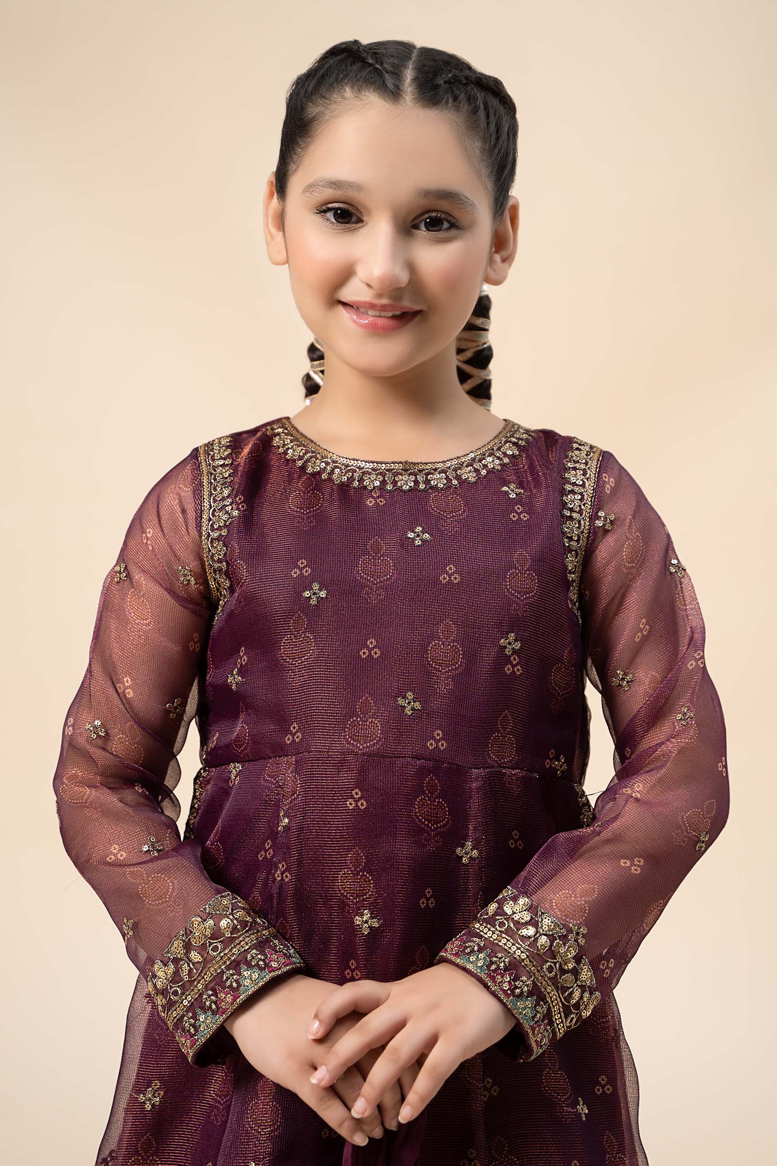 3 Piece Embroidered Cotton Net Suit