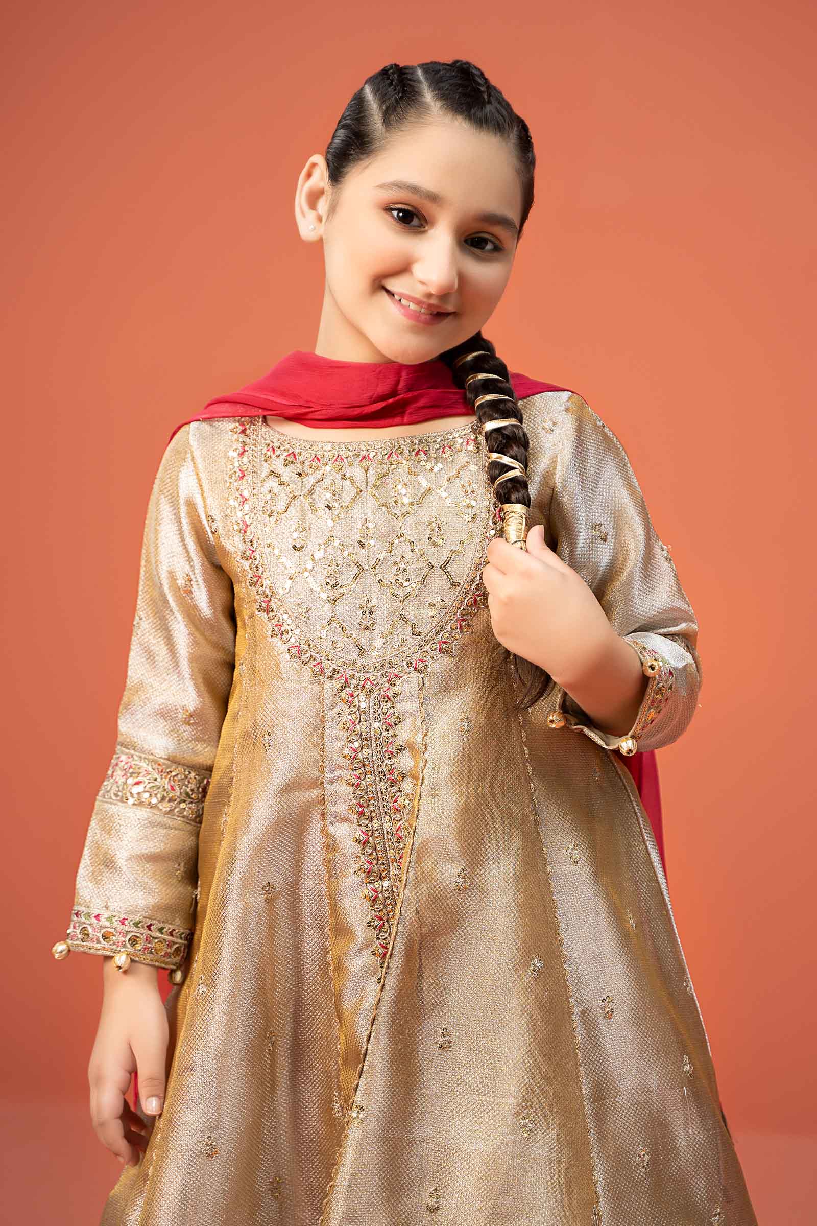 3 Piece Embroidered Zari jacquard Suit