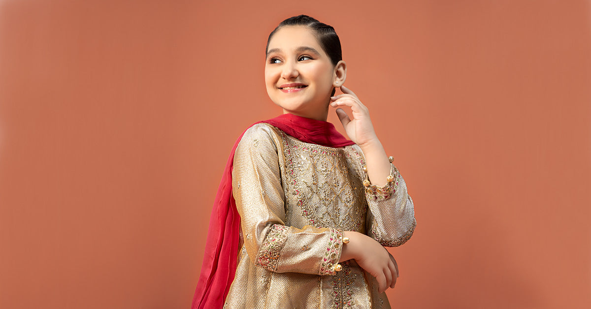 3 Piece Embroidered Zari jacquard Suit