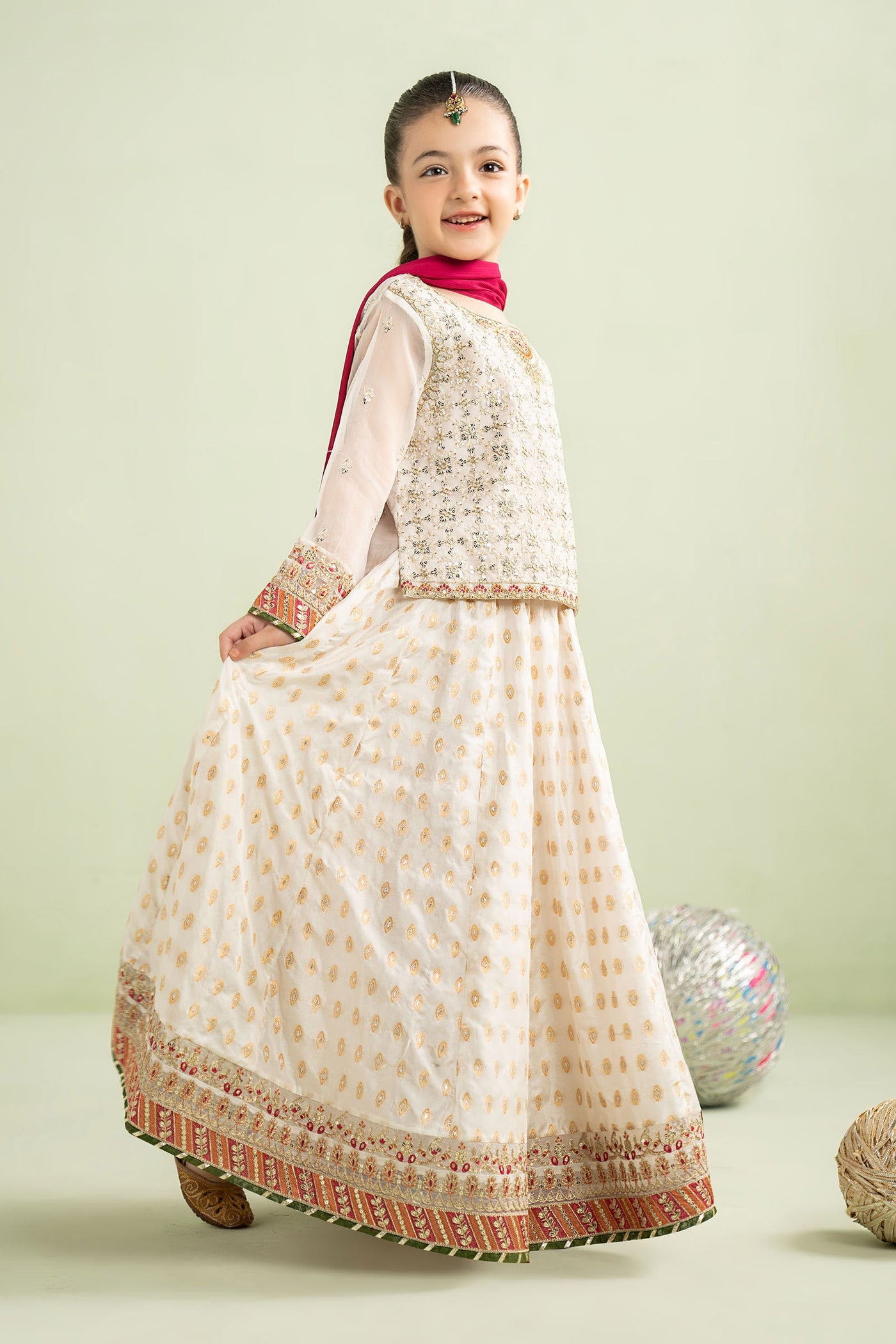 3 Piece Embroidered Organza Suit