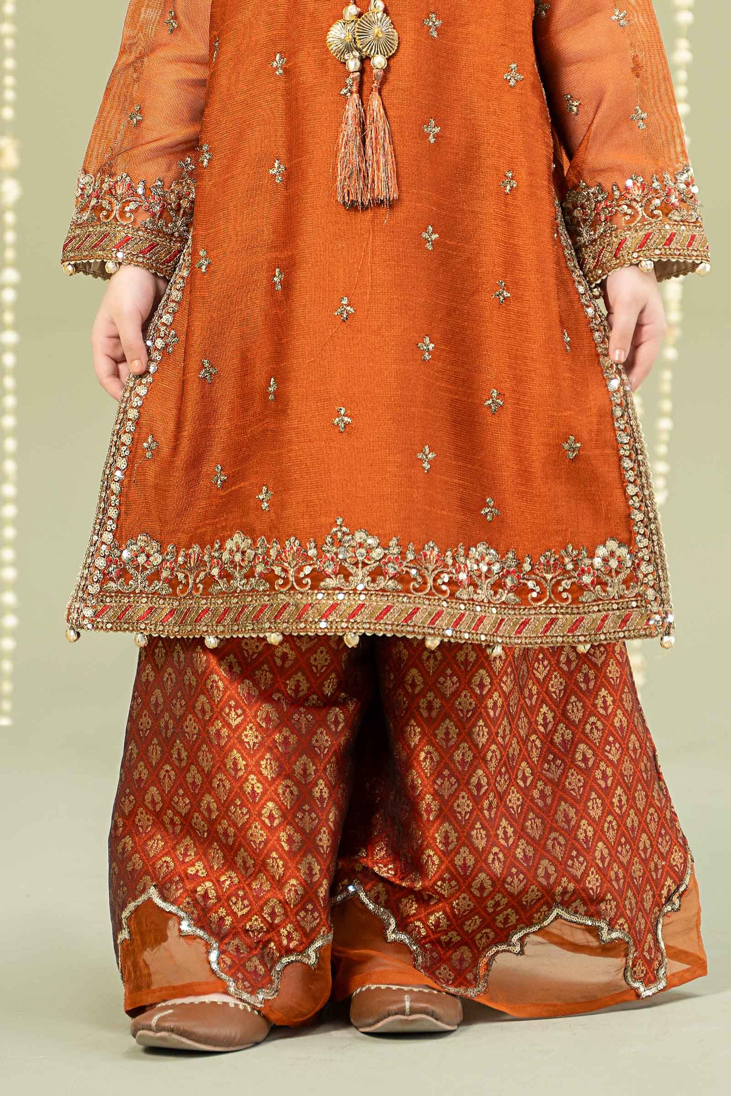 3 Piece Embroidered Paper Cotton Suit