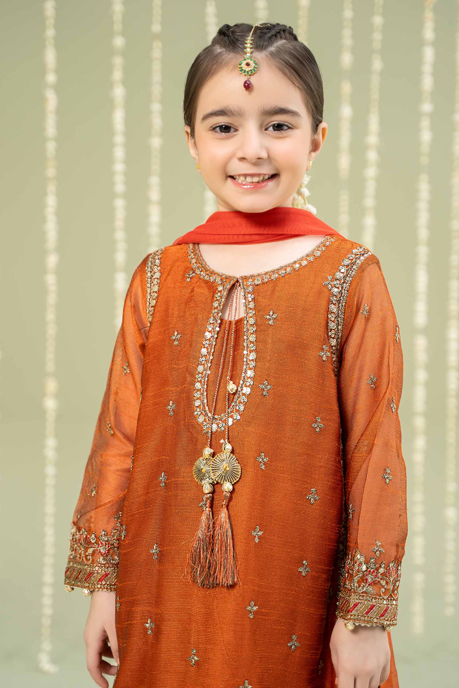 3 Piece Embroidered Paper Cotton Suit