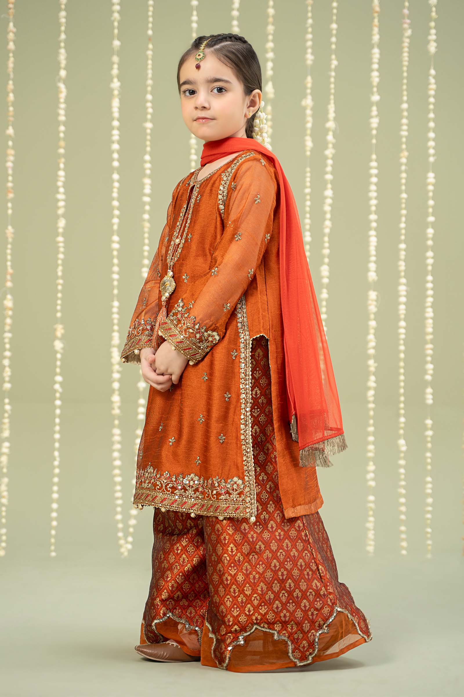 3 Piece Embroidered Paper Cotton Suit