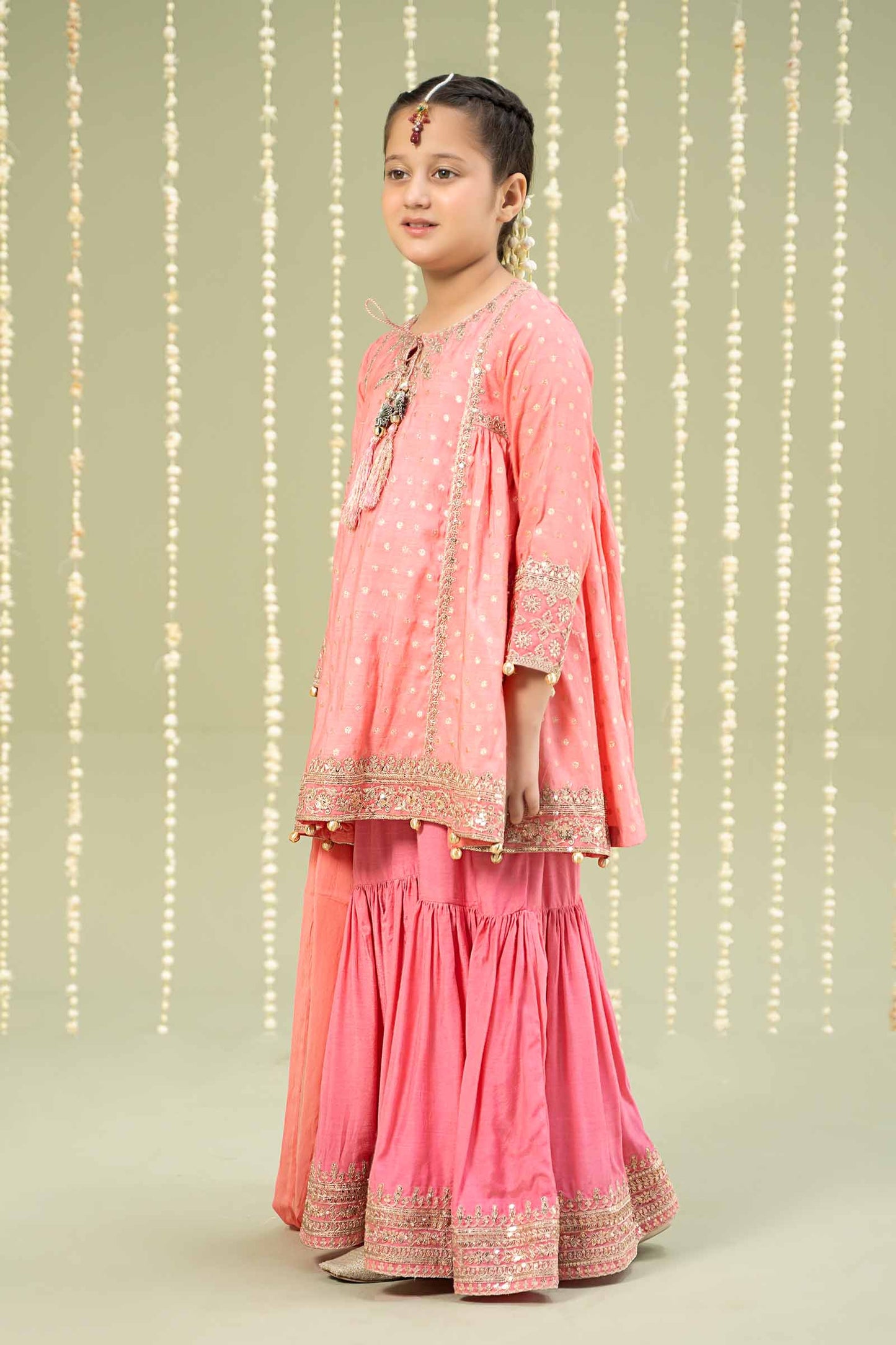 3 Piece Embroidered Paper Cotton Lurex Suit