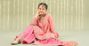 3 Piece Embroidered Paper Cotton Lurex Suit