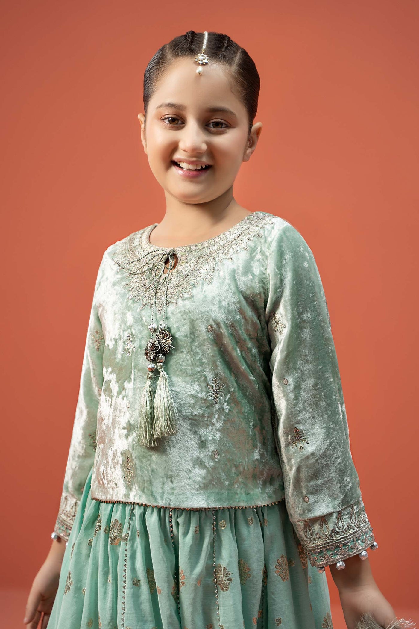 3 Piece Embroidered Velvet Suit | MKS-W24-14