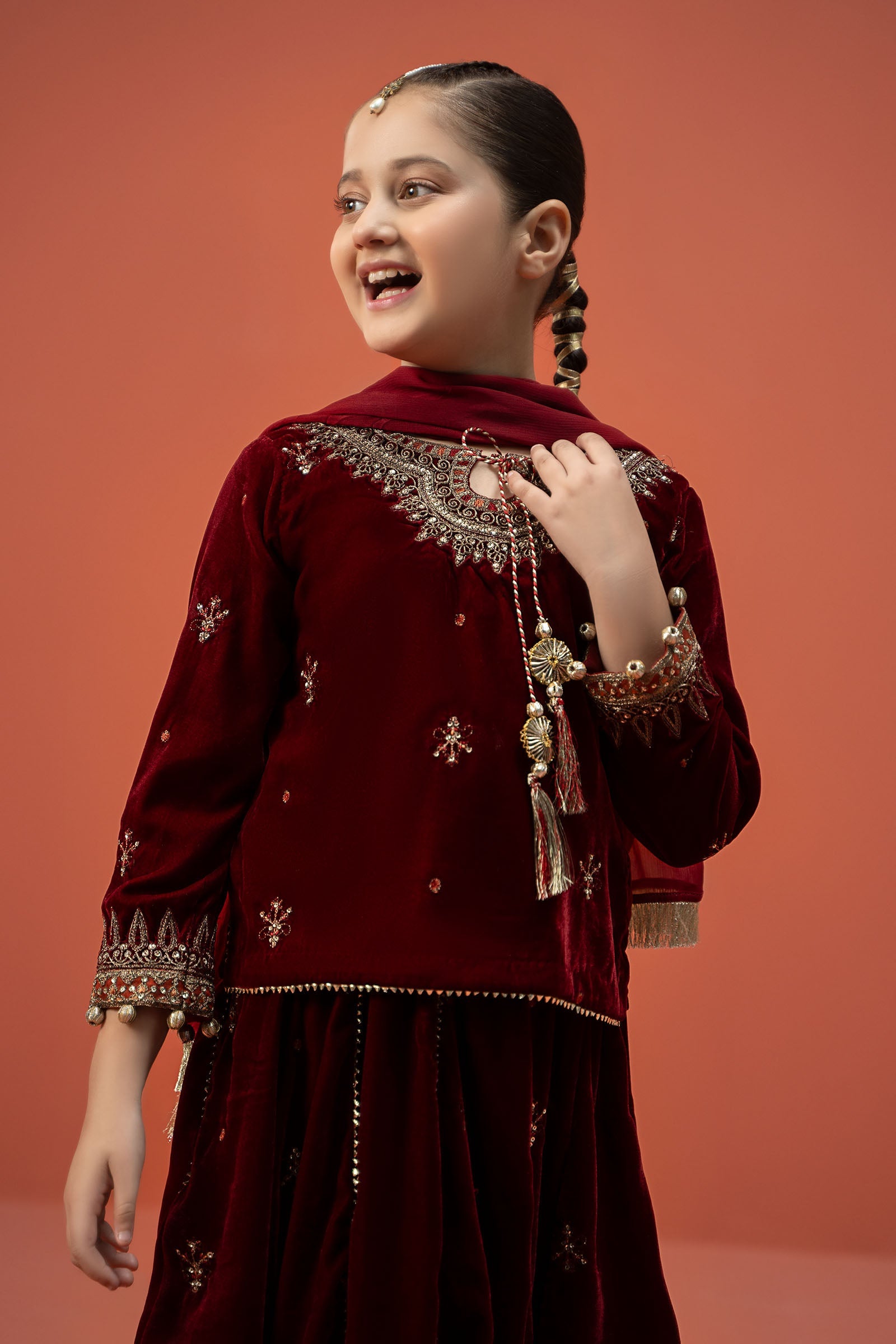 3 Piece Embroidered Velvet Suit