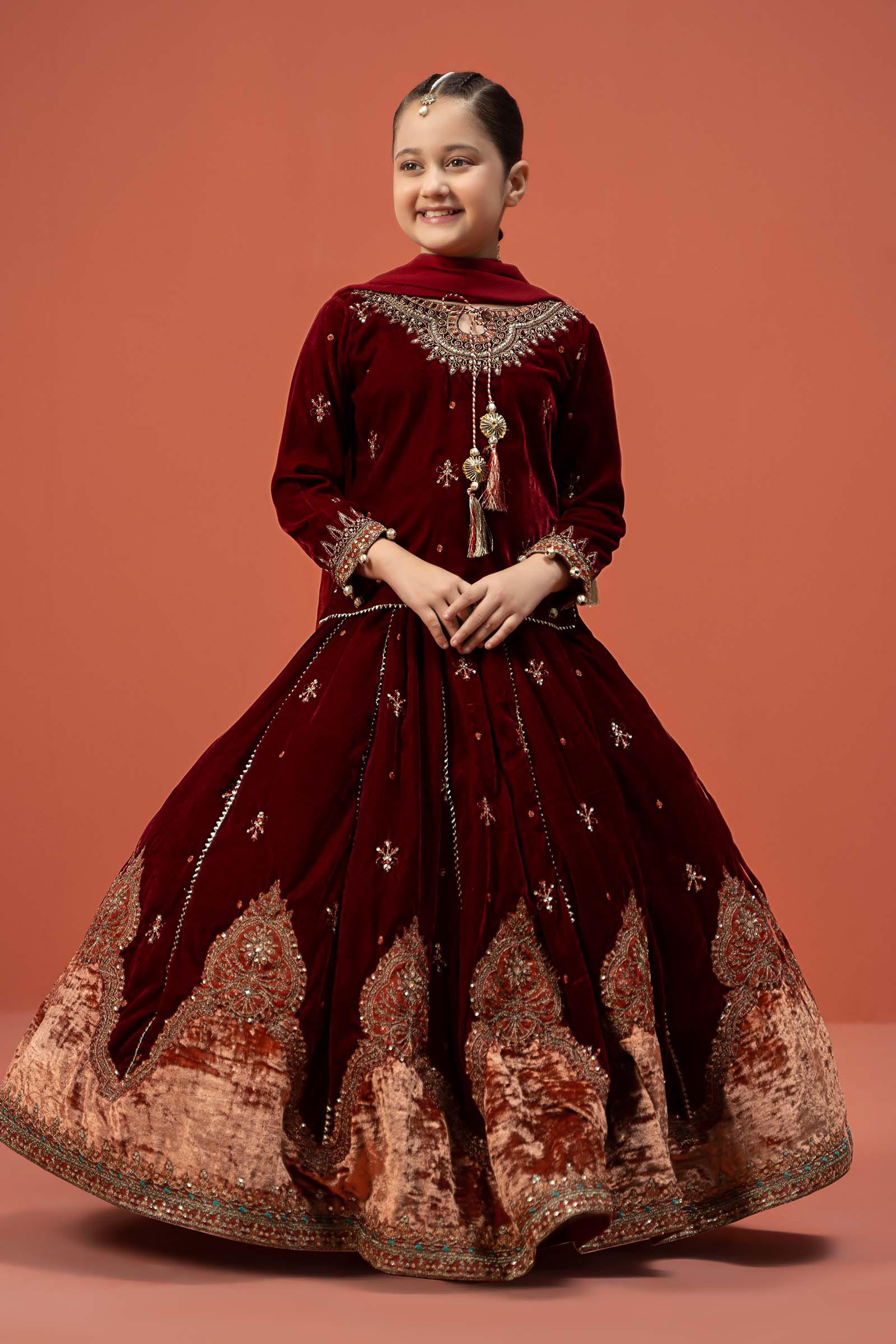3 Piece Embroidered Velvet Suit