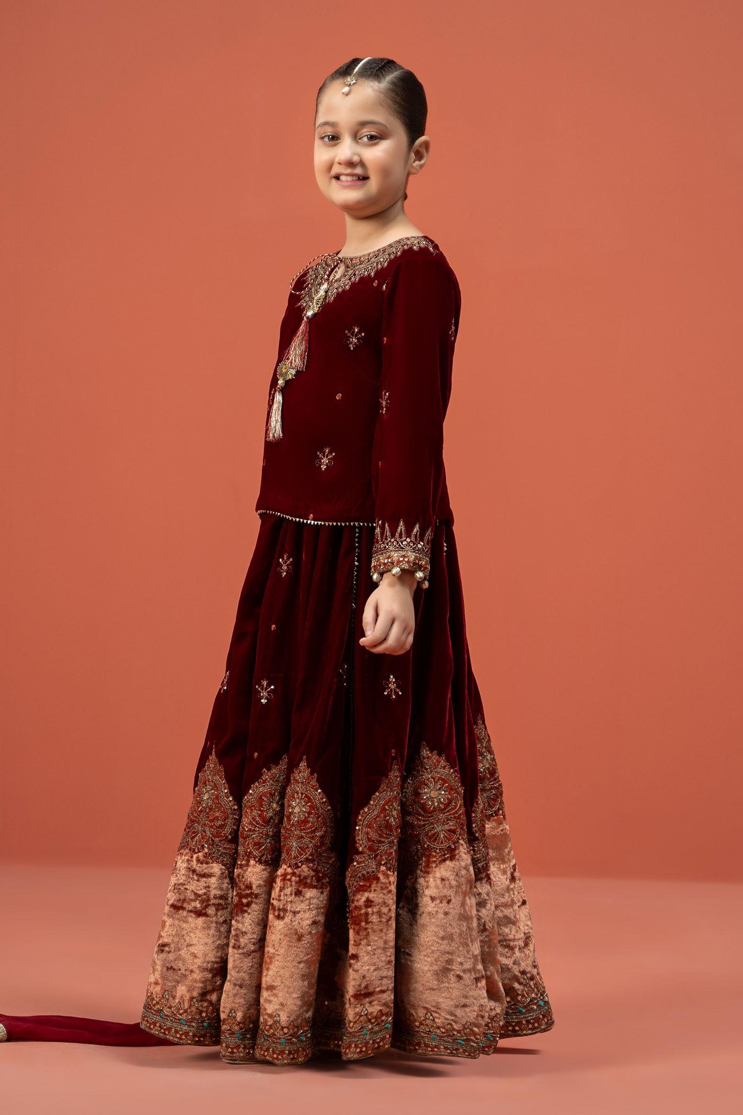 3 Piece Embroidered Velvet Suit