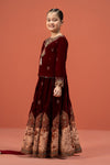 3 Piece Embroidered Velvet Suit