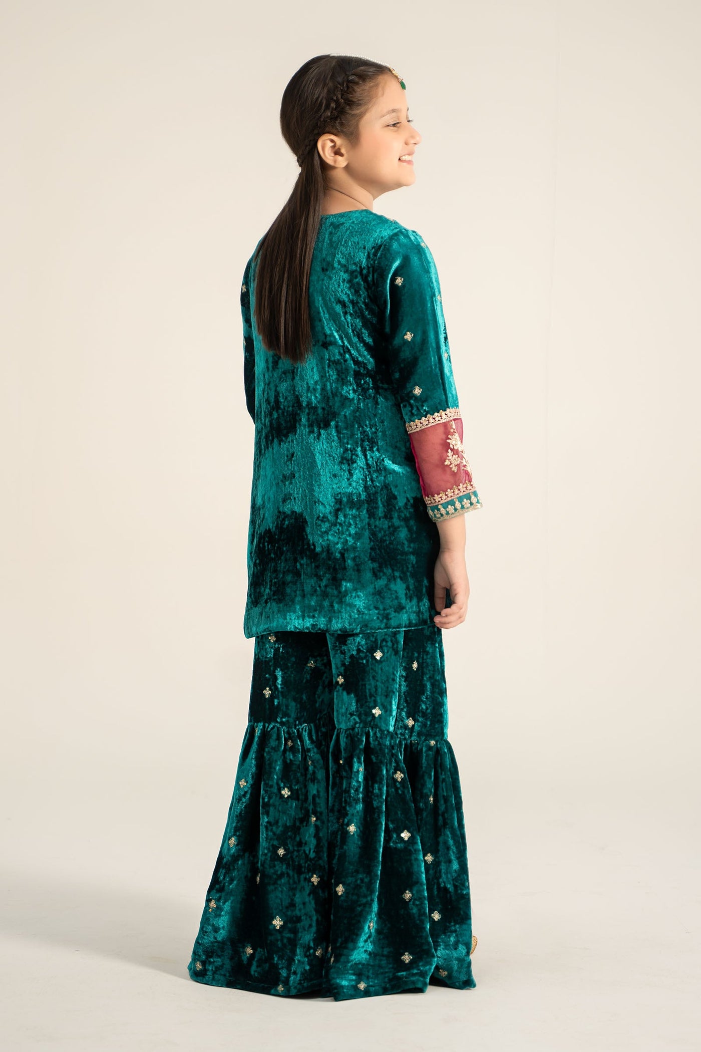 3 Piece Embroidered Velvet Suit