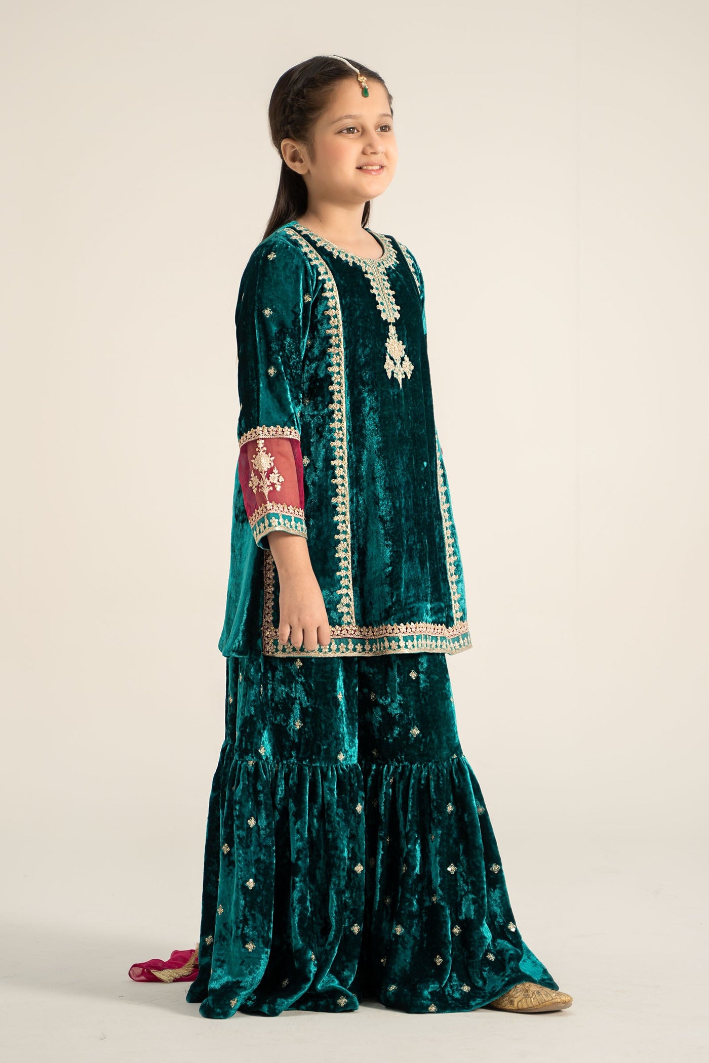 3 Piece Embroidered Velvet Suit
