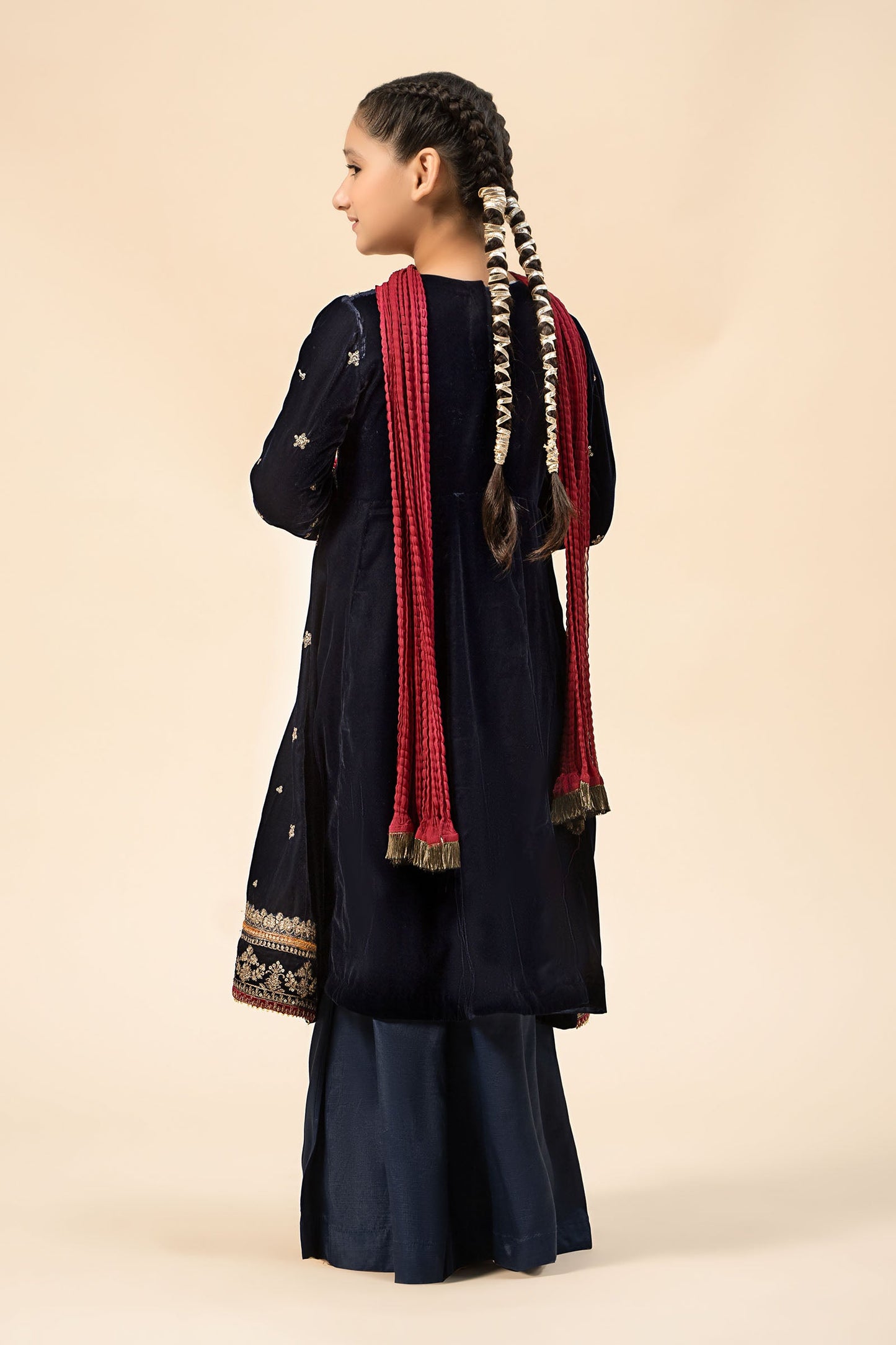 3 Piece Embroidered Velvet Suit