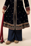 3 Piece Embroidered Velvet Suit