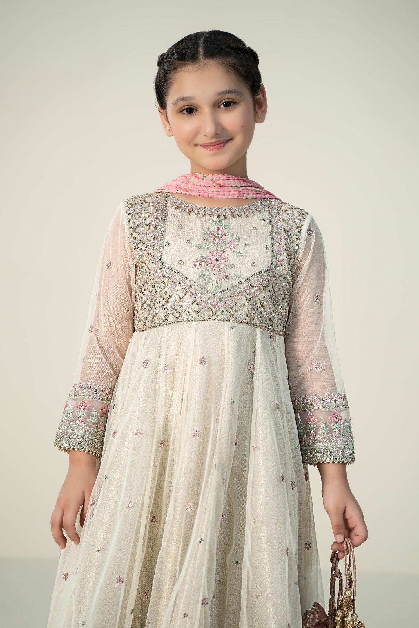 3 Piece Embroidered Net Suit