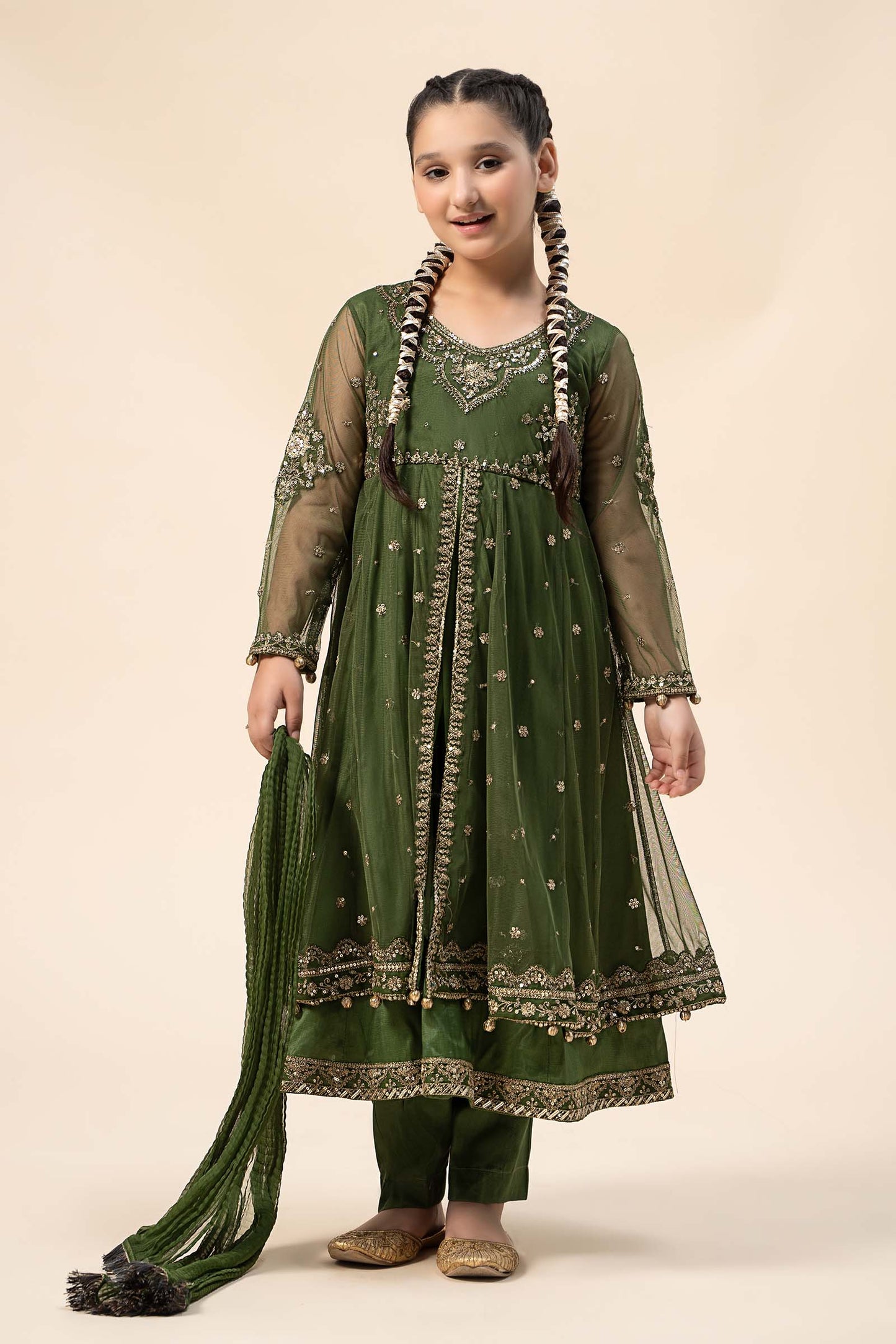3 Piece Embroidered Net Suit