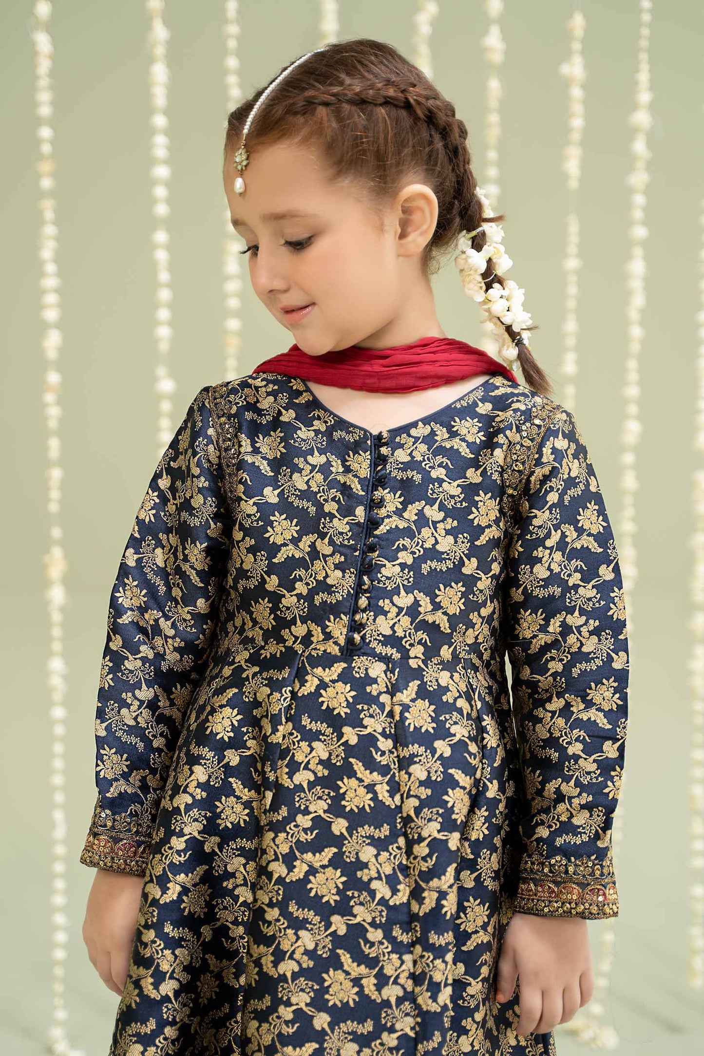 3 Piece Embroidered Jamawar Suit