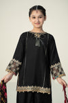 3 Piece Embroidered Raw Silk Suit