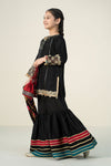 3 Piece Embroidered Raw Silk Suit