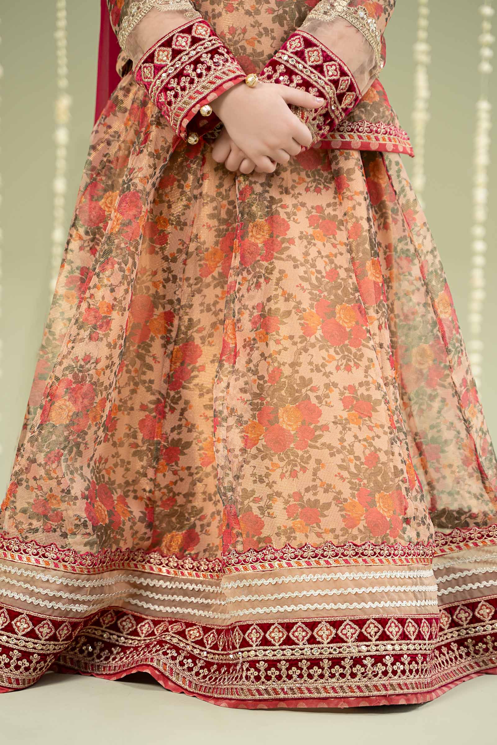 3 Piece Embroidered Cotton Maoori Net Suit
