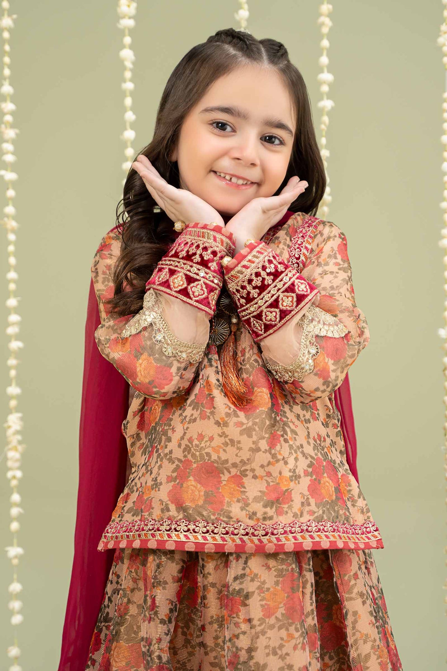 3 Piece Embroidered Cotton Maoori Net Suit